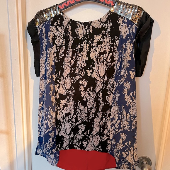 Vintage French connection mixed media blouse size 8 - Picture 3 of 5